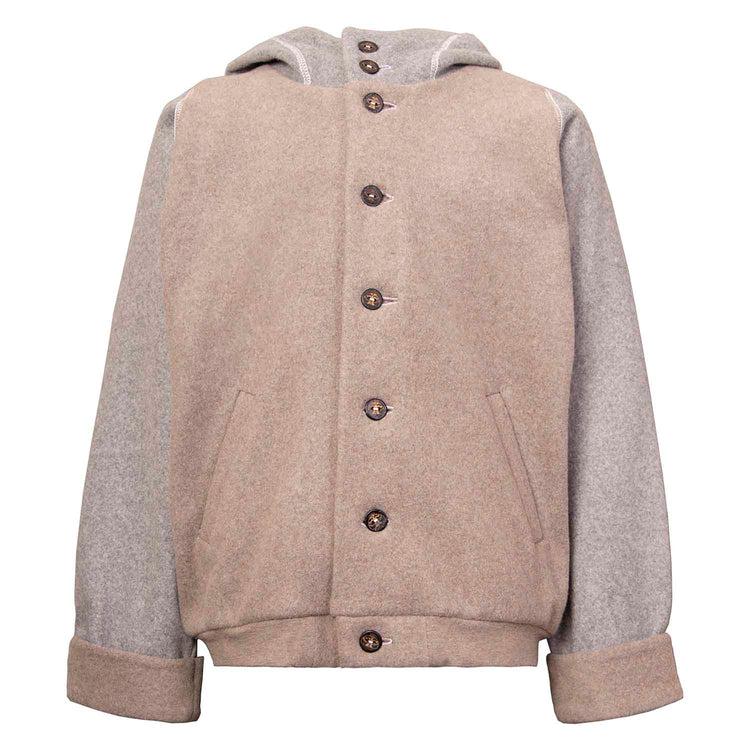 Beige Fleece Hoodie for Kids with Unicorn Applique Infantium Victoria