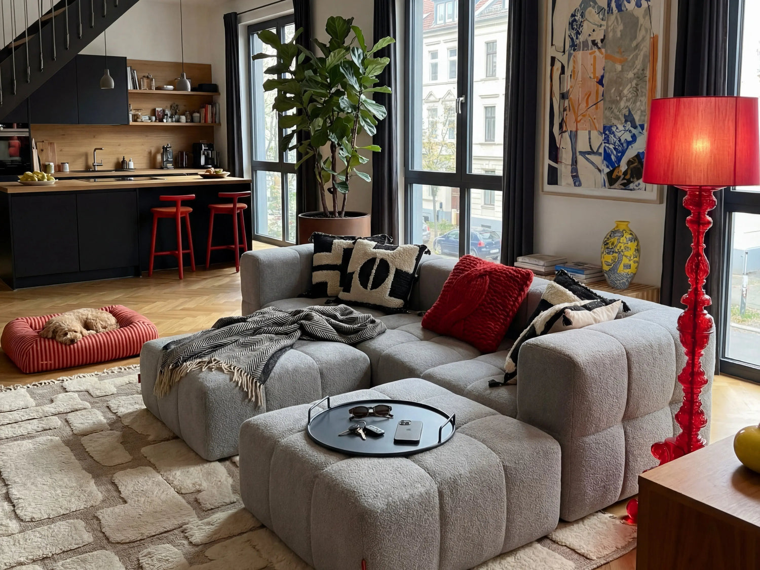 4 Teiliges Modulares Sofa – Grau Eeazi