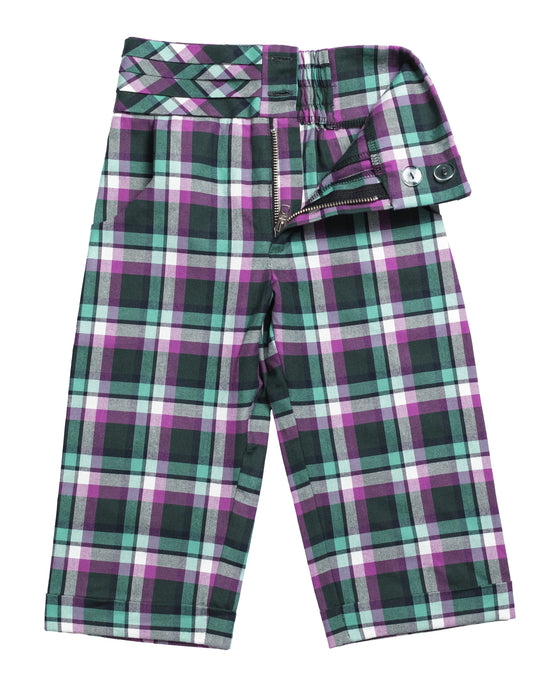 Tartan Pleated Belt Pants Infantium Victoria