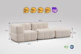 3 Teiliges Modulares Sofa – Beige Eeazi