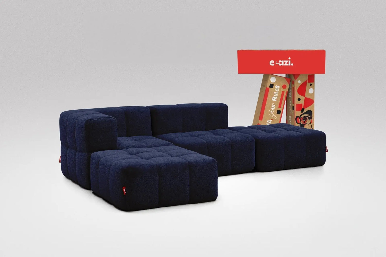 4 Teiliges Modulares Sofa – Blau Eeazi