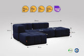 4 Teiliges Modulares Sofa – Blau Eeazi