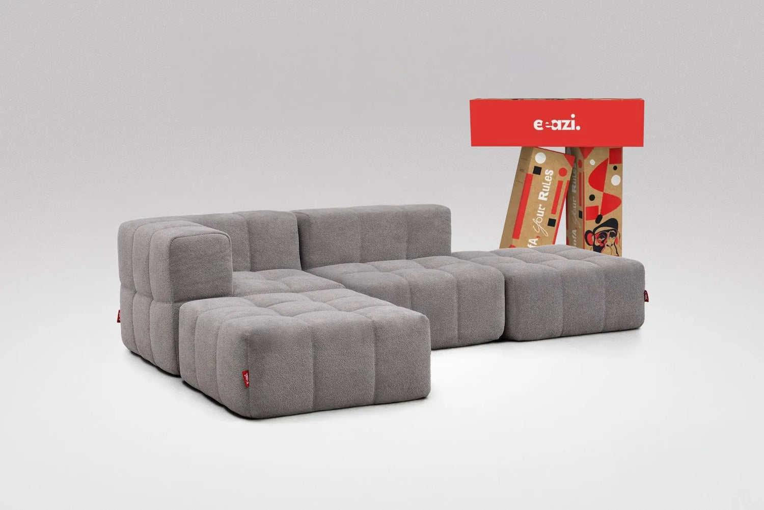 4 Teiliges Modulares Sofa – Grau Eeazi