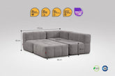 4 Teiliges Modulares Sofa – Grau Eeazi