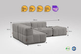 4 Teiliges Modulares Sofa – Grau Eeazi