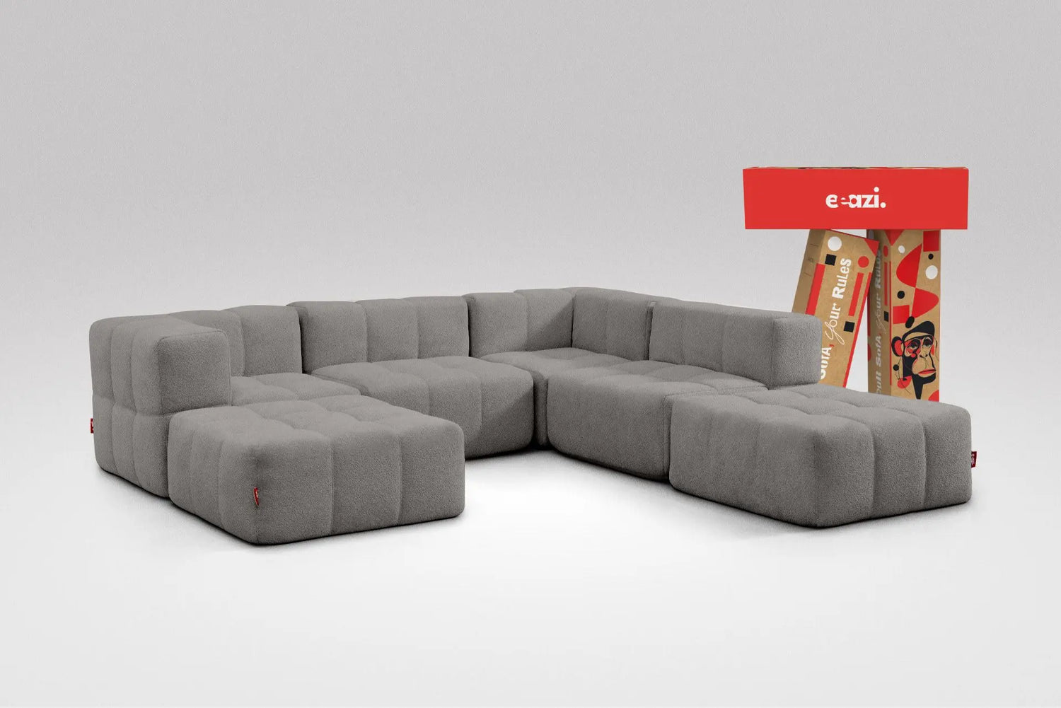6 Teiliges Modulares Sofa – Grau Eeazi