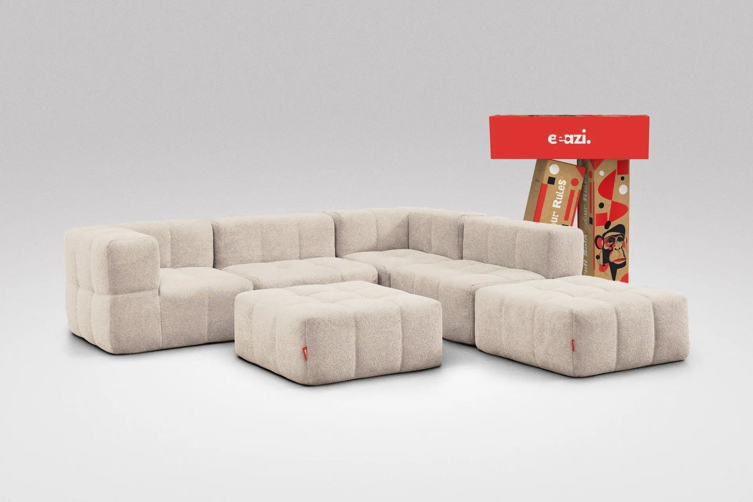 6 Teiliges Modulares Sofa – Beige Eeazi