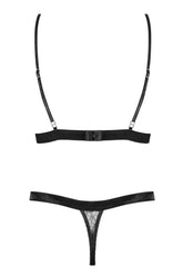060718 Set aus Bralette Spitze und String - XL (BH 75E/80D & Panty 42) Petite Noir