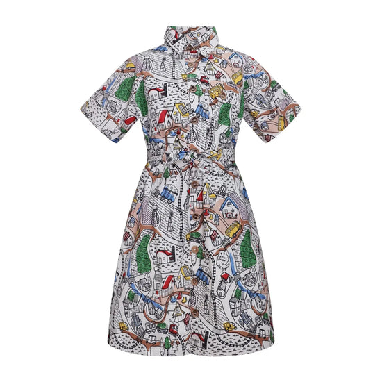 Village Print Girls Summer Dress Infantium Victoria