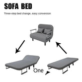 65CM Grey Simple Folding Sofa Bed - Easy Assembly & Durable Comfort OBA