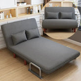 65CM Grey Simple Folding Sofa Bed - Easy Assembly & Durable Comfort OBA