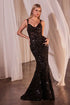 Fitted Sequin Dress With Velvet Details Tux-USA