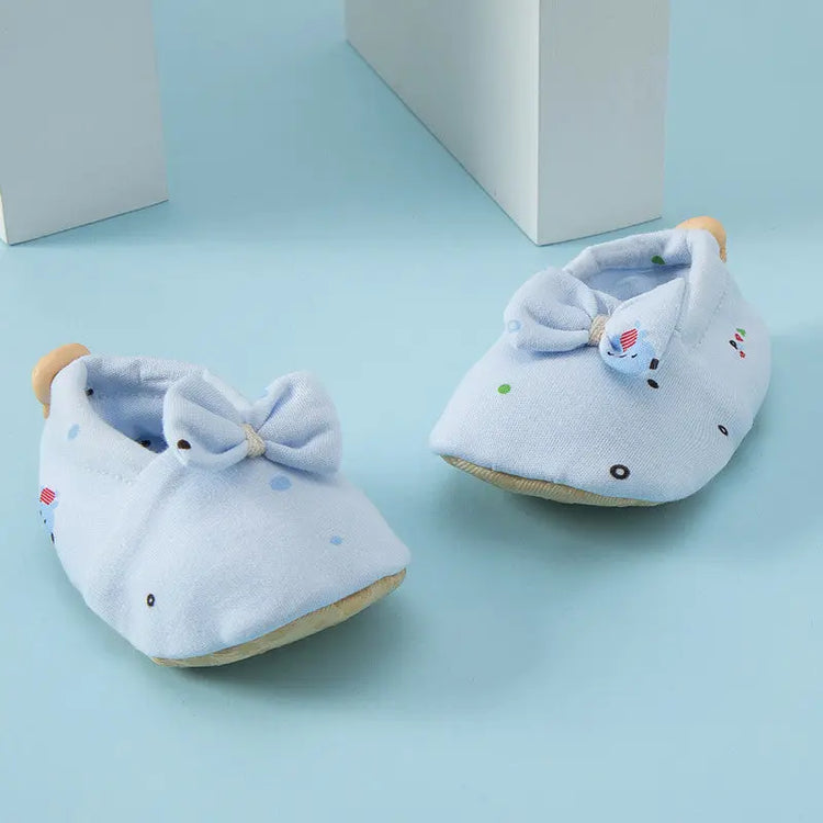 Summer Hot Selling Baby Simple Cartoon Print Soft Sole Anti-slip Shoes with Cotton Fabric MyKids-USA