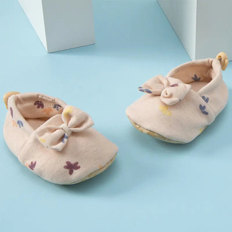 Summer Hot Selling Baby Simple Cartoon Print Soft Sole Anti-slip Shoes with Cotton Fabric MyKids-USA