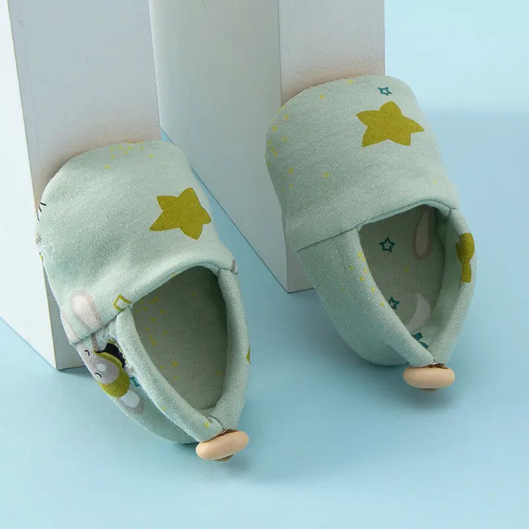 Summer Hot Selling Baby Simple Cartoon Print Soft Sole Anti-slip Shoes with Cotton Fabric MyKids-USA