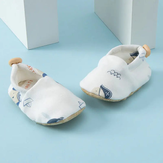 Summer Hot Selling Baby Simple Cartoon Print Soft Sole Anti-slip Shoes with Cotton Fabric MyKids-USA