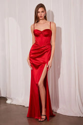 Fitted Dress With A Sweetheart Neckline And Thin Straps Tux-USA